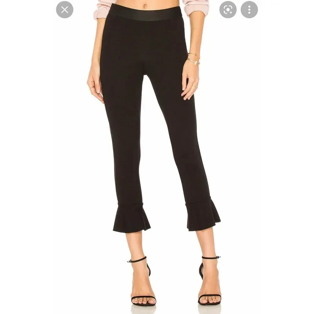 Bailey 44 Passion‎ Ruffle-Hem Cropped Pants Black Size Small